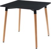 Eettafel met 2 plaatsen in MDF en beukenhout - Zwart - CARISELA L 80 cm x H 73 cm x D 80 cm