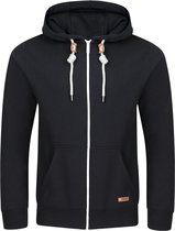 riverso Heren Sweatjack RIVThilo regular fit Zwart M Volwassenen Hoodiejacket - Sweatvest