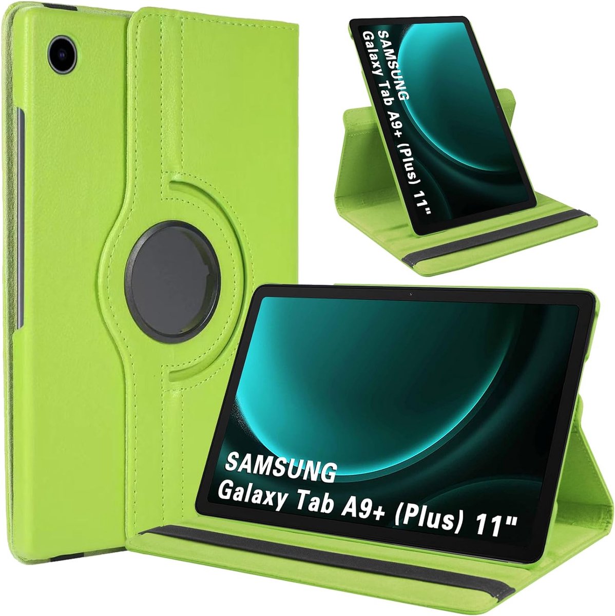 Draaibaar Hoesje - Rotation Tabletcase - Multi stand Case Geschikt voor: Samsung Galaxy Tab A9+ (Plus) 11 inch 2023 (SM-X210, SM-X215, ,SM-X216, SM-X218) Groen