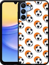 Cazy Hardcase Hoesje geschikt voor Samsung Galaxy A15 / A15 5G Soccer Ball Orange