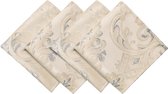 Stoffen servetten set van 4 45 x 45 cm, servetten wasbaar, tafeldecoratie voor eettafel, thuis, keuken, restaurant, licht abrikoos)