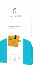 Samsung Galaxy A55 Bookcase hoesje - Just in Case - Effen Geel - Kunstleer