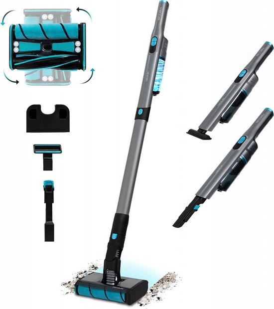 Cecotec Scoba 2100 Twice Verticale stofzuiger zonder kabel, 210 W en 20 kPa, borstelloze digitale motor, gebruiksduur 45 min, om