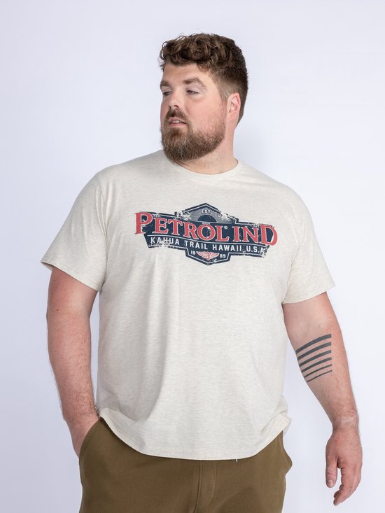 Petrol Industries - T-shirt Artwork Plus taille pour hommes Feu de camp - Wit - Taille 4XL