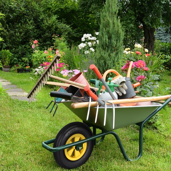 kruiwagenwiel - 3.50-6 - massief rubber - kunststof velg - anti-lek - tot 100 kg - zwart-geel van Merkloos	 — afbeelding 5