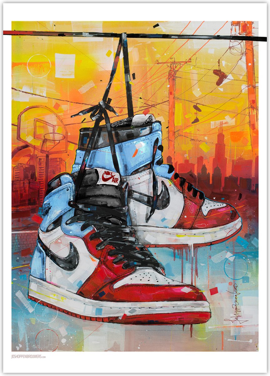 Sneaker poster powerlines fearless Chicago 50x70 cm