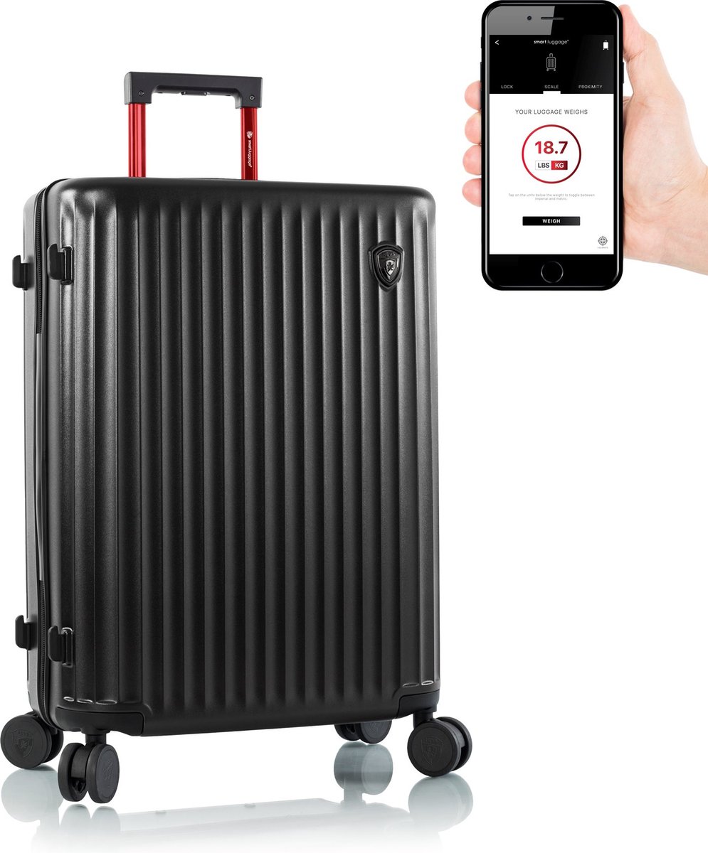 Heys Smart Luggage Koffer 66 cm – Bluetooth TSA Slot & Weegschaal – Polycarbonaat – Zwart