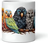 Tropical Birds - Koffie & Thee Mok 325 ml| koffiemok cadeau| | Theemok cadeau| Mok cadeau| Koffie Beker| Thee Beker| Koffie Kop| Thee Kop| Tropische Vogels Mok| Vogel Mok| Dieren Mok 2