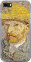 Geschikt voor iPhone SE 2020 hoesje - Zelfportret met strohoed - Vincent van Gogh - Siliconen Telefoonhoesje