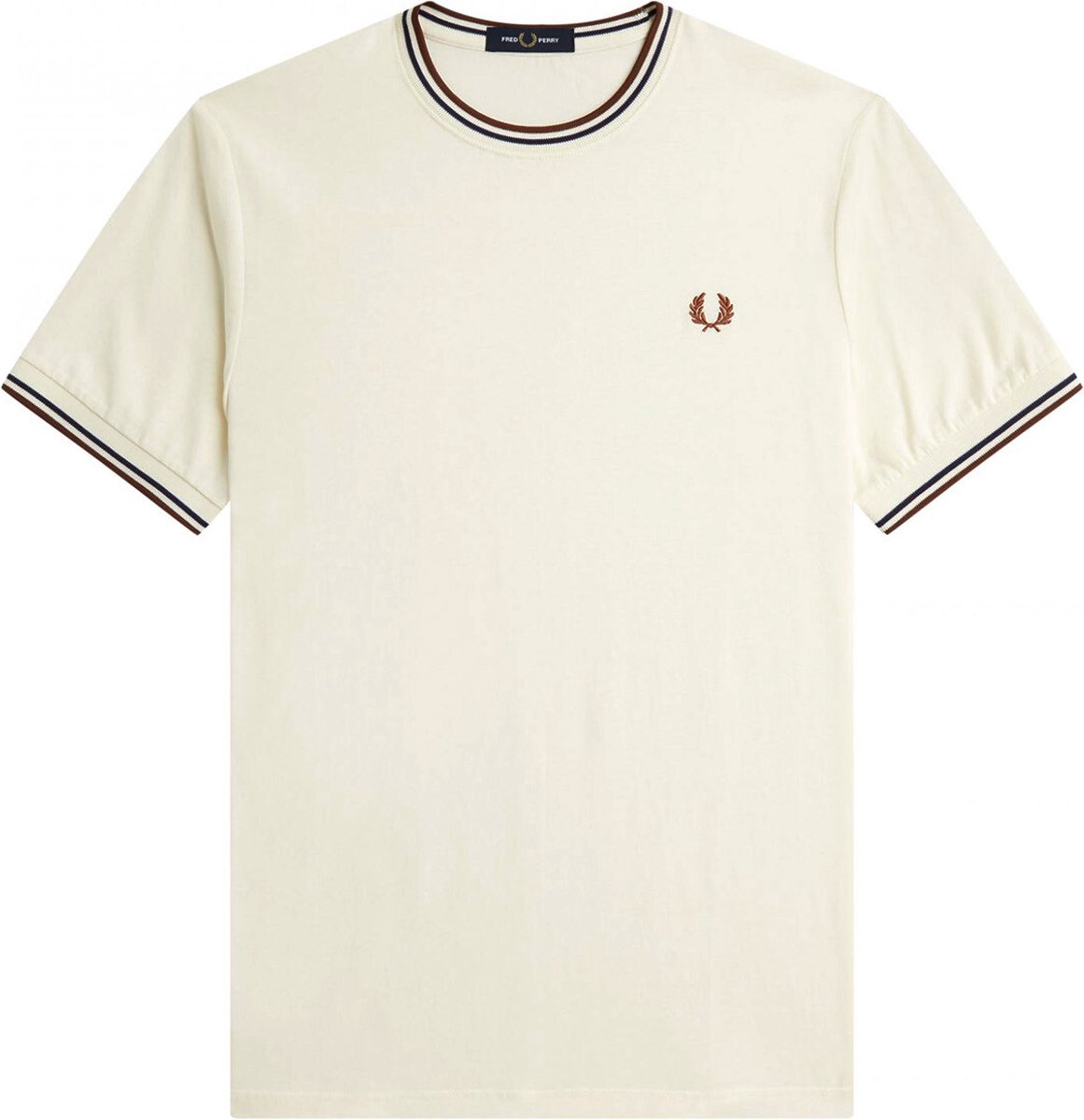 Fred Perry - Twin Tipped T-Shirt - Beige T-Shirt -M