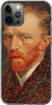Geschikt voor iPhone 12 Pro hoesje - Zelfportret - Vincent van Gogh - Siliconen Telefoonhoesje
