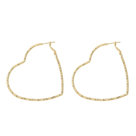 By Shir Boucles d'oreilles luxe Hearty L or
