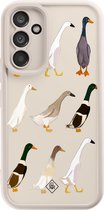 Casimoda® hoesje - Geschikt voor Samsung Galaxy A34 - Duck Life - Zwart TPU Backcover - Geen opdruk - Bruin/beige