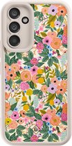Casimoda® hoesje - Geschikt voor Samsung Galaxy A34 - Pink Gardens - Zwart TPU Backcover - Bloemen - Roze