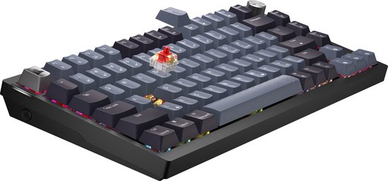Draadloos toetsenbord, 75% compact, 84 toetsen, 2,4 GHz stil mechanisch