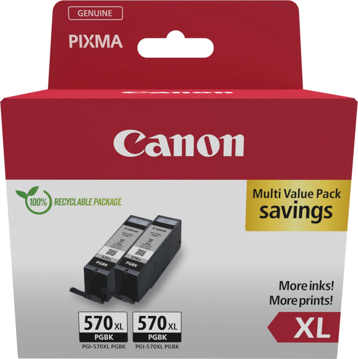 Canon 0318C010 inktcartridge 2 stuks, origineel, hoge (XL) capaciteit, zwart