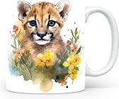 Mok met Puma Concolor Beker voor koffie of tas voor thee, cadeau voor dierenliefhebbers, moeder, vader, collega, vriend, vriendin, kantoor