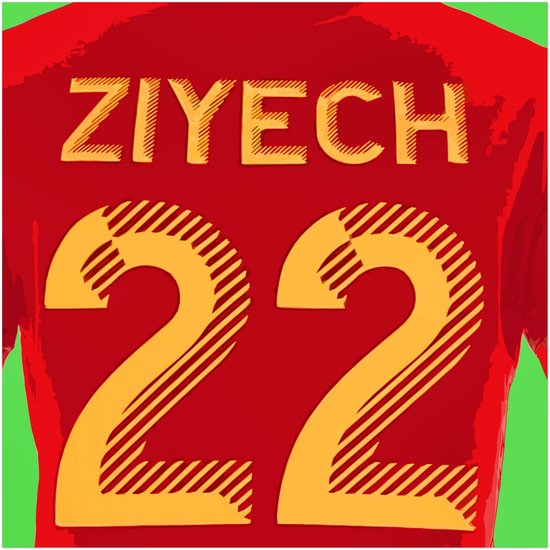 Numéro de maillot Hakim Ziyech Poster | Ziyech Poster | Galatasaray | Affiche de football | 50 x 50 cm | papier |WALWALLS.STORE