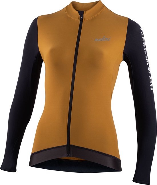 Nalini - Dames - Fietsshirt - Lange Mouwen - Wielrenshirt - Bruin - Zwart - NEW LS LADY FIT J - M