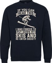 Sweater If You Can Read This | Apres Ski Verkleedkleren | Fout Skipak | Apres Ski Outfit | Navy | maat S