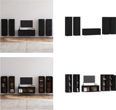 vidaXL Tv-meubelen 5 st massief grenenhout zwart - Tv-kast - Tv-kasten - Tv-meubel - Hifi-meubel