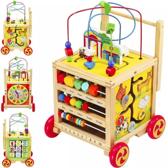 Tryco houten activiteiten loopwagen met naam | The Lollipopshop