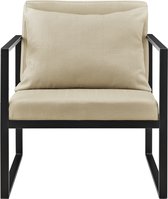 Design fauteuil met kussens 70x60x60 set van 2 zandkleurig