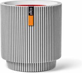 Capi Europe - Vaas cilinder Groove NL - 41x43 - Ivoor - Opening Ø36 - Bloempot voor binnen en buiten - Levenslang garantie - Breukbestendig - 100% Recyclebaar - CO2 Neutraal geproduceerd - KGVI883