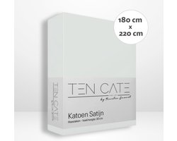 Ten Cate Hoeslaken - Hoeslaken 180 x 220 - Katoensatijn - Hoeslakens - Geschikt voor boxspring en matras - Hoekhoogte 35cm - Elastiek Rondom - Strijkvrij - Naturel