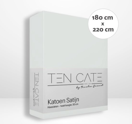 Hoeslaken -housse 100% satin de coton Ten Cate - 180x220 - Naturel