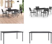 vidaXL 5-delige Tuinset staal - Eethoek Voor Buiten - Eethoeken Voor Buiten - Tuintafel En Stoel - Tuintafels En Stoelen