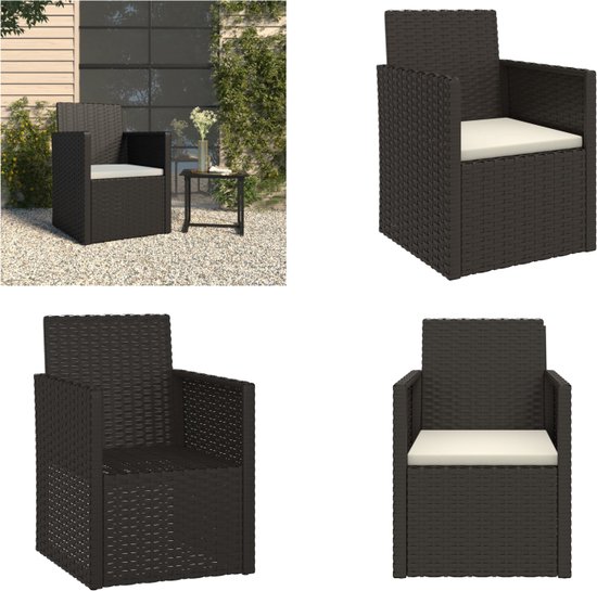 vidaXL Tuinstoelen stapelbaar 4 st poly rattan zwart