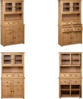 vidaXL Hoge kast Panama Range 93x40-5x180 cm massief grenenhout - Hoge Kast - Hoge Kasten - Kast - Kasten