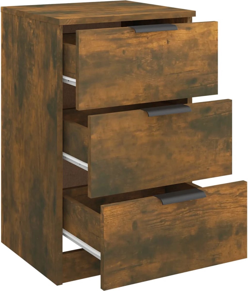 Nachtkastje 39x35x125 cm bewerkt hout gerookt eikenkleurig kopen Nachtkastje 39x35x125 cm bewerkt hout gerookt eikenkleurig kopen