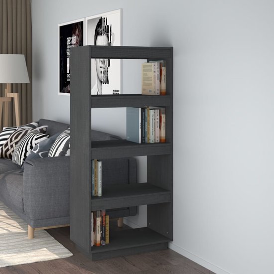 vidaXL Boekenkast/kamerscherm 80x24x186 cm spaanplaat betongrijs, room divider, boekenkast, kamerscherm, room dividers, boekenkasten, kamerschermen