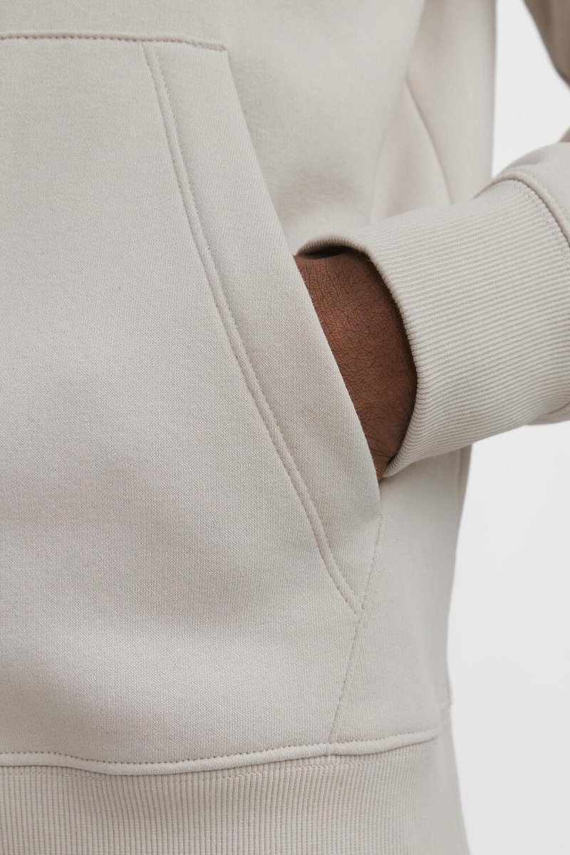 JACK & JONES Star jj sweat hood regular fit - heren hoodie katoenmengsel met capuchon - beige — afbeelding 17