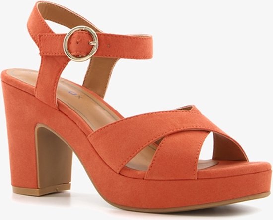 Blue Box oranje dames sandalen met hak - Maat 38