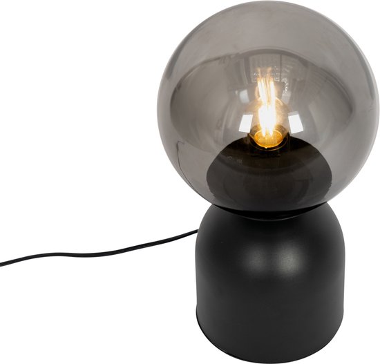 QAZQA tendance pallon - Lampe de table Hotel chic - 1 lumière - H 35 cm - Zwart - Salon | Chambre à coucher | Cuisine