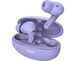 Trust Yavi Bluetooth Earbuds - Volledig Draadloze Oordopjes met Noise-Cancelling Microfoons - Paars