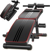 QProductz Fitness Bank - Benchpress Inklapbaar - Trainingsbank Zwart/Rood - Buikspiertrainer