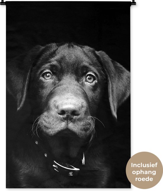 Tenture murale - Tapisserie murale - Chien - Clair - Zwart - 90x135 cm - Tapisserie murale
