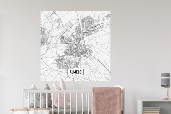 Stickers muraux - Plan de la ville Almelo - 100x100 cm - Feuille adhésive XXL - Carte