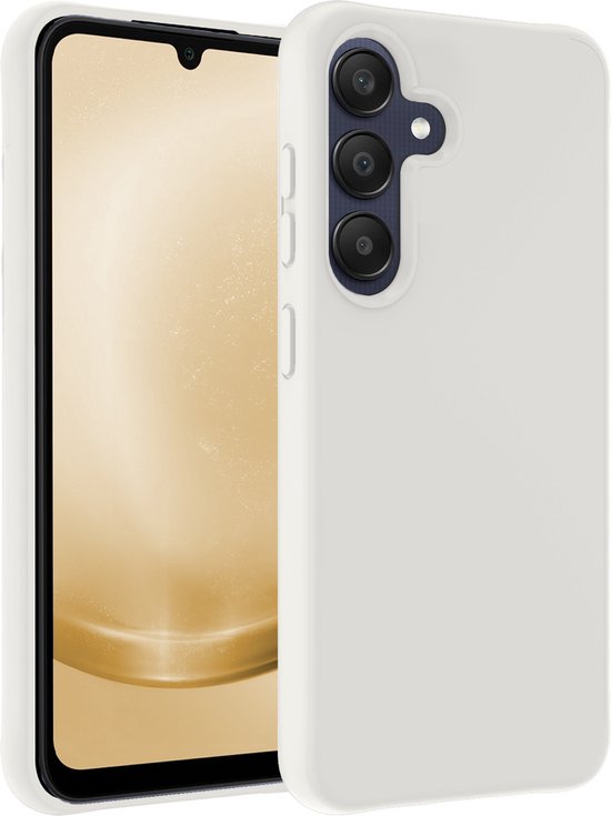 Hoesje Geschikt voor Samsung A25 Hoesje Siliconen Case - Hoes Geschikt voor Samsung Galaxy A25 Hoes Siliconen - Wit