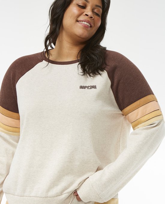 Rip Curl Surf Revival Raglan Crew - Oat Mix Color | bol
