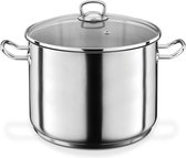 Bol.com met glazen deksel 28x19cm / ca. 120 liter roestvrij staal zilver 28 cm 2 stuks aanbieding
