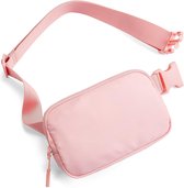 Buiktas voor dames, heuptas, voor heren, sportmode, heuptas, schoudertas, crossbody tas met verstelbare riem, roze, borstzak