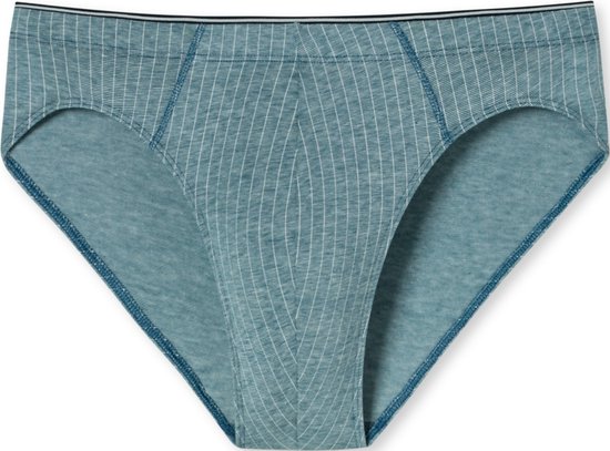 SCHIESSER 95/5 slip (1-pack) - heren supermini organic cotton gedessineerd denim blauw - Maat: XL