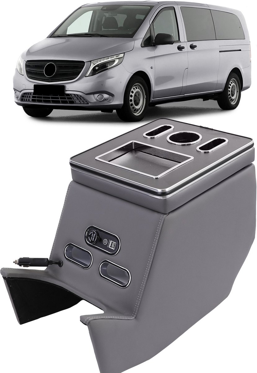 Mercedes Classe V W447 2014 à 2019 Organiseur De Console Centrale USB De Luxe