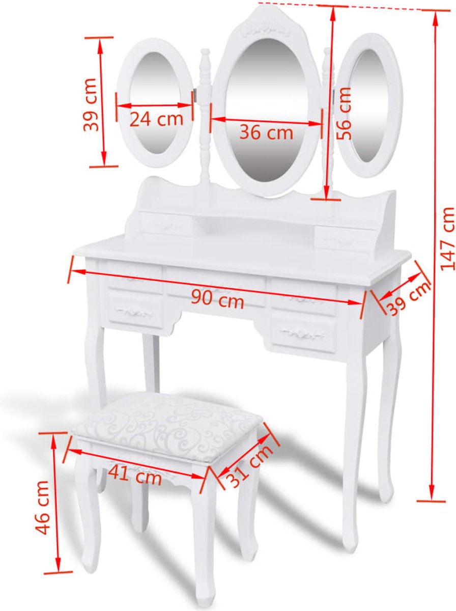 vidaXL Kaptafel met spiegel 80x39x80 cm gerookt eikenkleurig, kap tafel, slaapkamer tafel, tafeltje, make-up tafel, wandtafel, makeup tafel