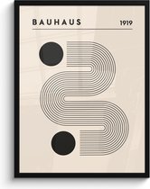 Fotolijst inclusief poster - Posterlijst 60x80 cm - Posters - Bauhaus - Abstract - Kunst - Vintage - Art - Foto in lijst decoratie - Wanddecoratie woonkamer - Muurdecoratie slaapkamer